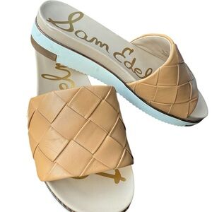 NEW! Sam Edelman Adelay slide sandal, tan leather, 9M